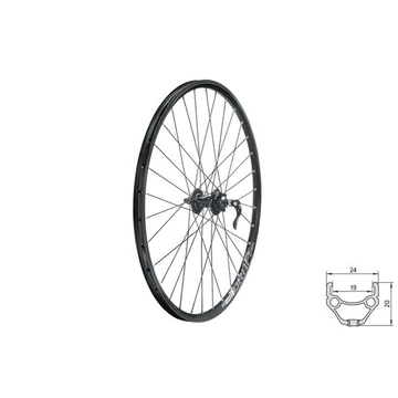 Fűzött első kerék KLS DRAFT DSC F, 26", black