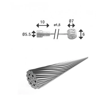 Bowden fék 2250x1,5mm galv.2 niplivel BR-X86