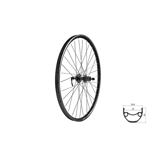Fűzött kerék hátsó KLS Draft Disc 28/29" fekete