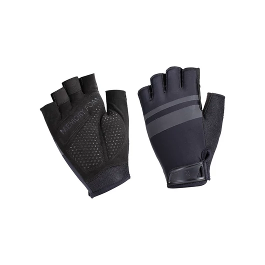 BBW-59 kerékpáros kesztyű HighComfort emlékező szivacsos, fekete XL